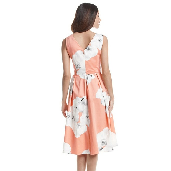 New! CALVIN KLEIN Floral Fit Flare Dress Gorgeous! - Picture 3 of 4